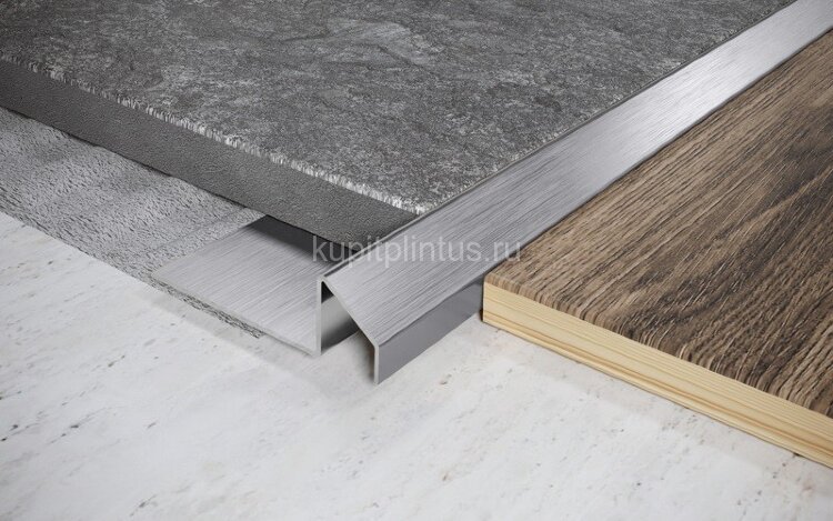 Заказать Стальной профиль закладной со скосом для плитки 15 мм FSF 15 S сатинированная сталь 2,7 м Заказать Стальной профиль закладной со скосом для плитки 15 мм FSF 15 S сатинированная сталь 2,7 м