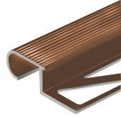 Профиль для ступеней овальный (ZET OWAL) алюминий PV49-07 бронза блестящая 2,7 м Профиль для ступеней овальный (ZET OWAL) алюминий PV49-07 бронза блестящая 2,7 м