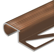 Профиль для ступеней овальный (ZET OWAL) алюминий PV49-07 бронза блестящая 2,7 м