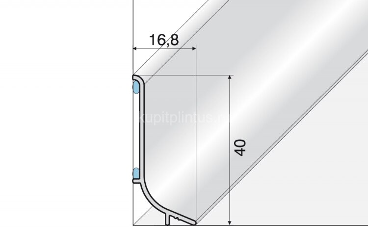 Заказать Плинтус напольный алюминиевый Effector Q63 40 мм Inox 2,7 м 