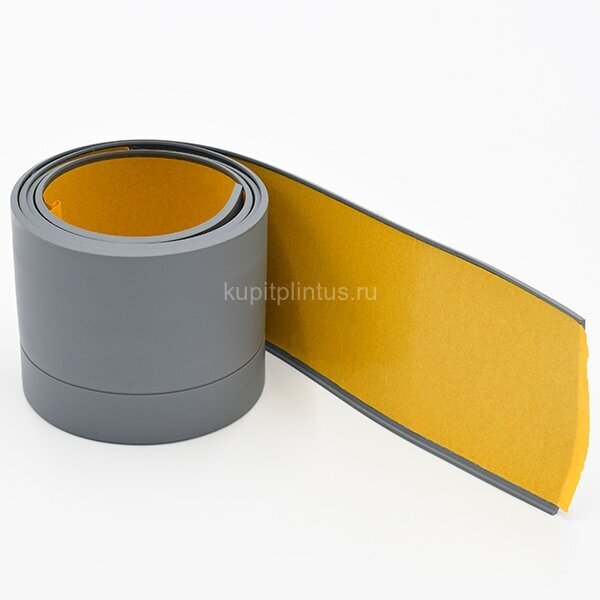 Заказать Гибкий плинтус напольный 65 мм ПГ65 серый самоклеющийся бухта 3м Заказать Гибкий плинтус напольный 65 мм ПГ65 серый самоклеющийся бухта 3м