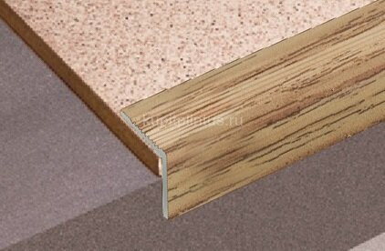 Заказать Угловой порог из декорированного алюминия Д19 КД Дуб золотой 2,7 м 