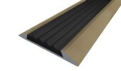 Порог противоскользящий с черной вставкой Д15 Бронза РЕ (анодированный) 2,7 м