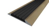 Порог противоскользящий с черной вставкой Д15 Бронза РЕ (анодированный) 2,7 м Порог противоскользящий с черной вставкой Д15 Бронза РЕ (анодированный) 2,7 м