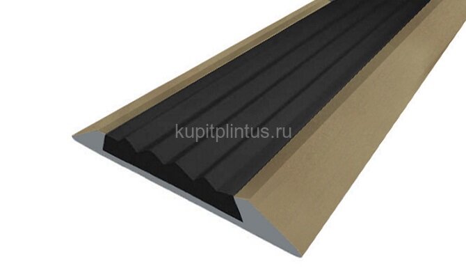 Заказать Порог противоскользящий с черной вставкой Д15 Бронза РЕ (анодированный) 2,7 м 