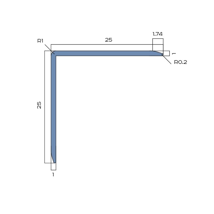 Заказать Уголок алюминиевый 25х25 мм NEEXY PV64-46 BBL-D черный блестящий браш 2.7 м 