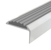 Порог угловой с серой резиновой вставкой Д01 Серебро НЕ 2,7 м Порог угловой с серой резиновой вставкой Д01 Серебро НЕ 2,7 м
