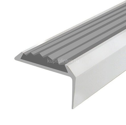 Заказать Порог угловой с серой резиновой вставкой Д01 Серебро НЕ 2,7 м Заказать Порог угловой с серой резиновой вставкой Д01 Серебро НЕ 2,7 м