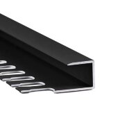 Алюминиевый окантовочный П-профиль гибкий 7 мм ПО-П7-28 черный матовый 2.7 м