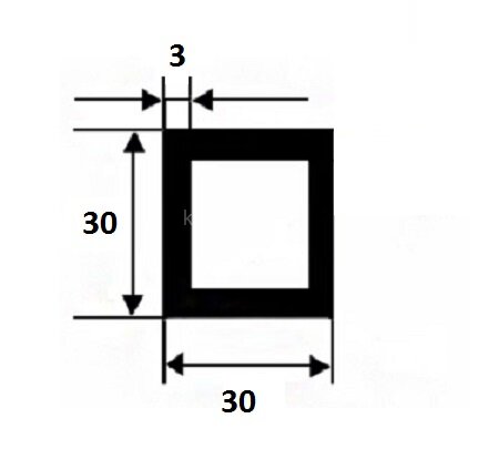 Заказать Бокс алюминиевый квадрат 30х30х3 мм 3 м Заказать Бокс алюминиевый квадрат 30х30х3 мм 3 м