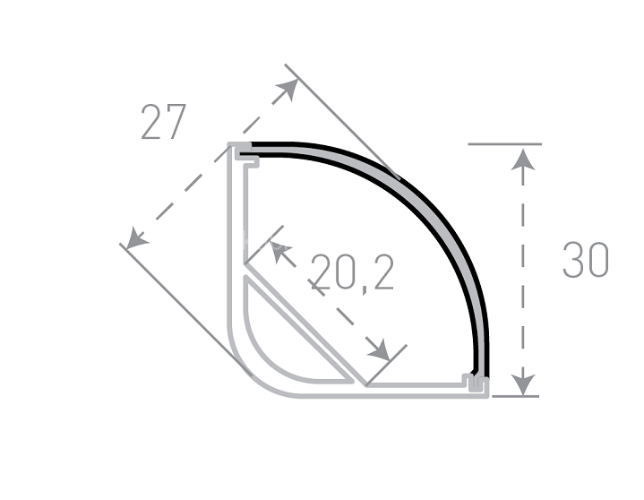Заказать Профиль накладной угловой SWG Best 3030 для светодиодной ленты 2 м 