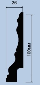 Заказать Напольный плинтус 100х26 мм Hiwood BI100 из полистирола 2 м 