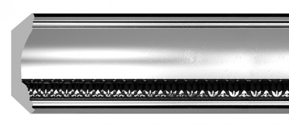 Заказать Потолочный карниз Decomaster Эрмитаж 100C-63 Серебро-черный 69х69х2400 мм 