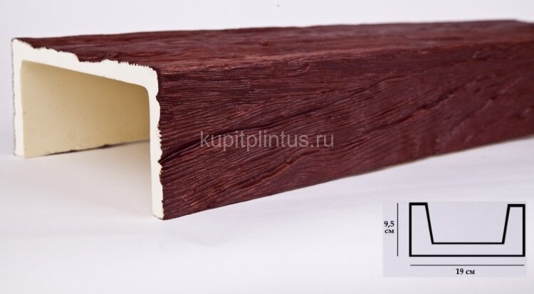 Заказать Декоративная балка из полиуретана 95х190 мм Уникс Славянский стиль СС3 Вишня 2 м Заказать Декоративная балка из полиуретана 95х190 мм Уникс Славянский стиль СС3 Вишня 2 м