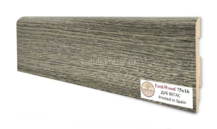 Заказать Напольный плинтус МДФ Teckwood цветной 75х16 Дуб Вегас 2.15 м 