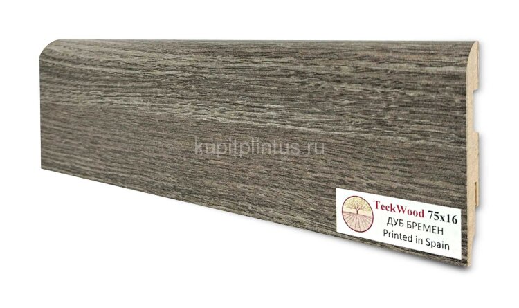 Заказать Напольный плинтус МДФ Teckwood цветной 75х16 Дуб Бремен 2.15 м 