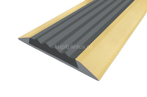 Заказать Порог противоскользящий с серой вставкой Д15 Золото КЕ (анодированный) 2,7 м Заказать Порог противоскользящий с серой вставкой Д15 Золото КЕ (анодированный) 2,7 м