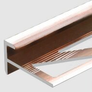 Профиль F-образный алюминиевый 10 мм PV53-15 розовый блестящий 2,7 м