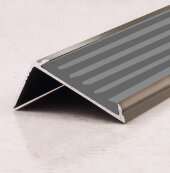 Порог угловой с резиновой вставкой ПО-38х23 бронза глянец - серый 2,7 м Порог угловой с резиновой вставкой ПО-38х23 бронза глянец - серый 2,7 м