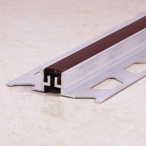 Заказать Алюминиевый компенсационный профиль с резиновой вставкой ПО-116 Коричневый 2,7 м Заказать Алюминиевый компенсационный профиль с резиновой вставкой ПО-116 Коричневый 2,7 м