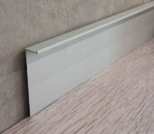 Алюминиевый плинтус теневой под гипсокартон ПТ-1/60 ЭКО серебро 3м