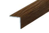 Уголок 20х20 мм алюминиевый Л Темный дуб (ламинированный) 2,7 м Уголок 20х20 мм алюминиевый Л Темный дуб (ламинированный) 2,7 м