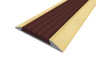Порог противоскользящий с коричневой вставкой Д15 Золото КЕ (анодированный) 2,7 м Порог противоскользящий с коричневой вставкой Д15 Золото КЕ (анодированный) 2,7 м