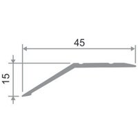 Заказать Порог разноуровневый из алюминия ПО-45х15 серебро матовое 2,7 м Заказать Порог разноуровневый из алюминия ПО-45х15 серебро матовое 2,7 м
