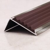 Порог угловой с резиновой вставкой ПО-38х23 бронза глянец - коричневый 2,7 м Порог угловой с резиновой вставкой ПО-38х23 бронза глянец - коричневый 2,7 м