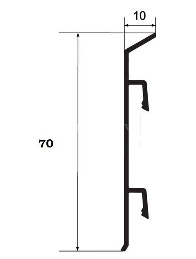 Заказать Напольный плинтус алюминиевый 70 мм ПТ-70 сырой алюминий 3 м 