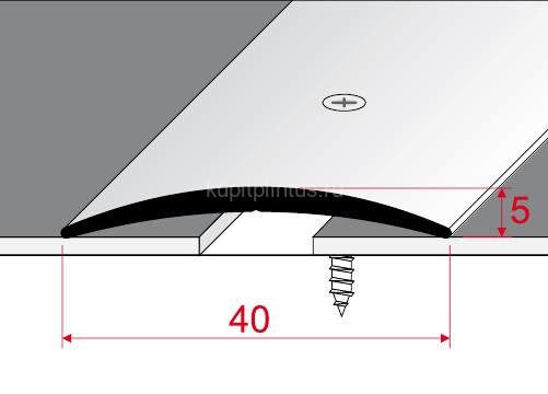 Заказать Алюминиевый порог одноуровневый 40 мм Effector A 13-02 Шампань 2,7 м 