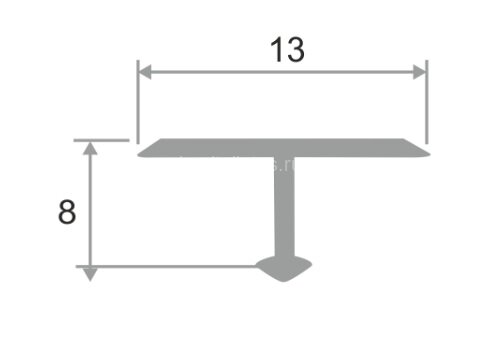 Заказать Алюминиевый Т-образный профиль ПТ-13 Светло-серый муар 2,7 м Заказать Алюминиевый Т-образный профиль ПТ-13 Светло-серый муар 2,7 м
