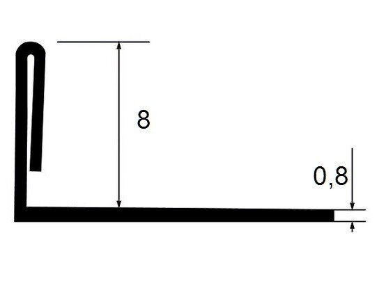 Заказать Стальной L-профиль 8 мм ПЛ-8 полированный 2,7 м 