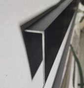 Алюминиевый плинтус теневой под гипсокартон ПБ-70х14 черный матовый 3м