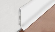 Напольный плинтус алюминиевый самоклеящийся ПТ-100 S (самокл) алюминий белый 3 м