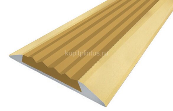 Заказать Порог противоскользящий с бежевой вставкой Д15 Золото КЕ (анодированный) 2,7 м Заказать Порог противоскользящий с бежевой вставкой Д15 Золото КЕ (анодированный) 2,7 м