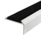 Порог угловой с черной резиновой вставкой Д01 Серебро НЕ 2,7 м Порог угловой с черной резиновой вставкой Д01 Серебро НЕ 2,7 м