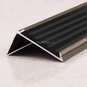 Заказать Порог угловой с резиновой вставкой ПО-38х23 бронза глянец - черный 2,7 м Заказать Порог угловой с резиновой вставкой ПО-38х23 бронза глянец - черный 2,7 м