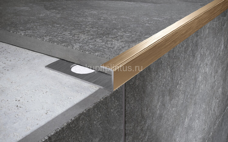 Заказать Окантовочный П-профиль нержавейка 15х15 мм FP 15 GS золото сатинированное 2,7 м 