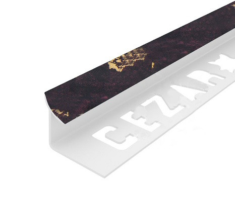 Заказать Внутренний угол ПВХ для плитки 12 мм Cezar 208 Шоколадный мрамор 2,5 м 