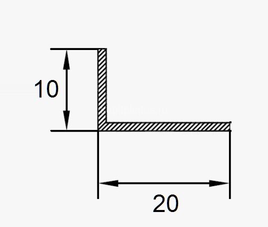 Заказать Алюминиевый уголок 20х10 мм ПБ20х10 алюминий натуральный 3 м 