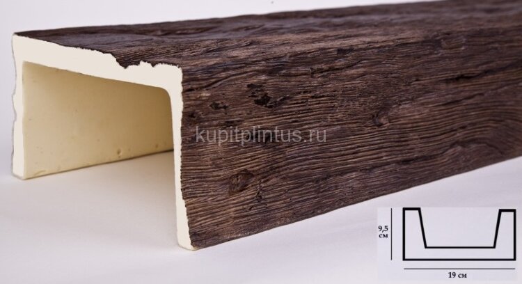 Заказать Декоративная балка из полиуретана 95х190 мм Уникс Славянский стиль СС3 Темный дуб 3 м Заказать Декоративная балка из полиуретана 95х190 мм Уникс Славянский стиль СС3 Темный дуб 3 м