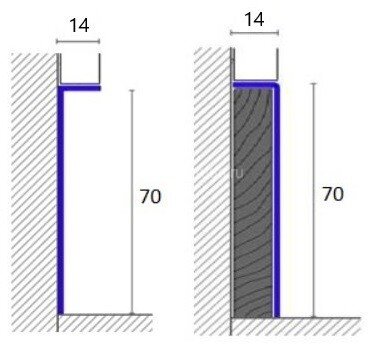 Заказать Алюминиевый плинтус теневой под гипсокартон ПБ-70х14 черный муар 3м 