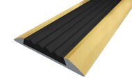 Порог противоскользящий с черной вставкой Д15 Золото КЕ (анодированный) 2,7 м