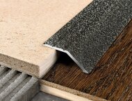 Порог разноуровневый из алюминия С1 КР Алюминиевый антик (порошковая эмаль) 2,7 м