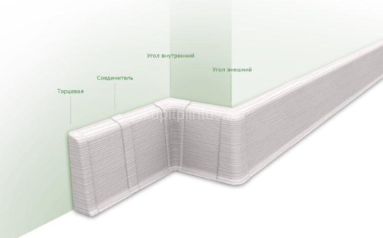 Заказать Торцевая заглушка для плинтуса 70 мм Deconika Д-П70-Тп правая Заказать Торцевая заглушка для плинтуса 70 мм Deconika Д-П70-Тп правая