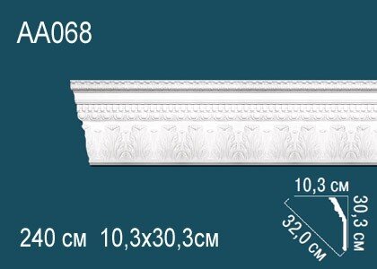 Заказать Потолочный плинтус с орнаментом Перфект AA068 303х320х103 мм 2,4 м Заказать Потолочный плинтус с орнаментом Перфект AA068 303х320х103 мм 2,4 м