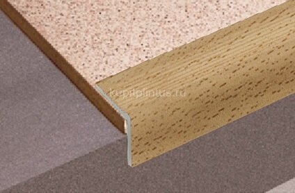 Заказать Угловой порог из декорированного алюминия Д19 КД Бук светлый 2,7 м 
