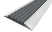 Порог противоскользящий с серой вставкой Д15 Серебро НЕ (анодированный) 2,7 м Порог противоскользящий с серой вставкой Д15 Серебро НЕ (анодированный) 2,7 м