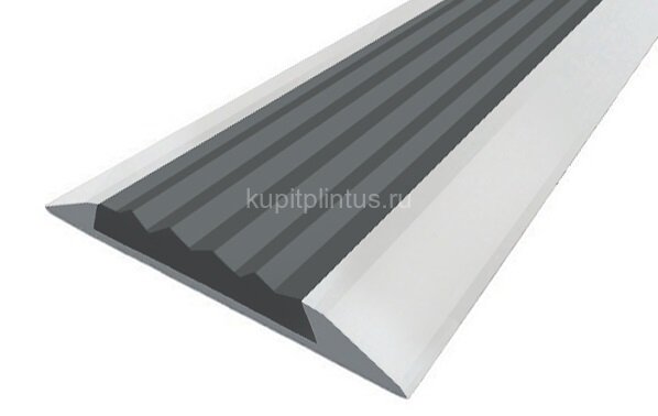 Заказать Порог противоскользящий с серой вставкой Д15 Серебро НЕ (анодированный) 2,7 м 